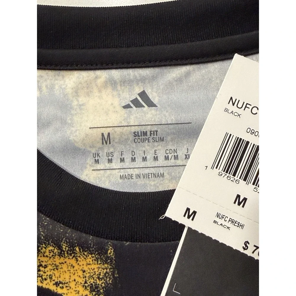 Adidas Newcastle United FC 25/26 Pre-Match Jersey JN8797 Black Mens M NWT